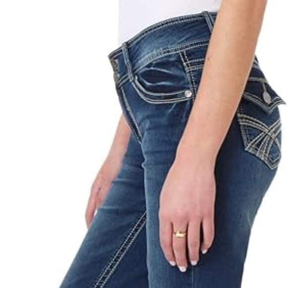 WallFlower Luscious Curvy Bootcut Jeans for Women, Mid-Rise Insta Stretch Denim - Picture 6 of 9